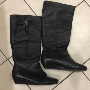 Black Wedge Boots